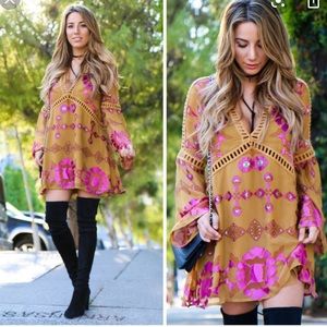 For Love And Lemons Gold Barcelona Mini Dress💗